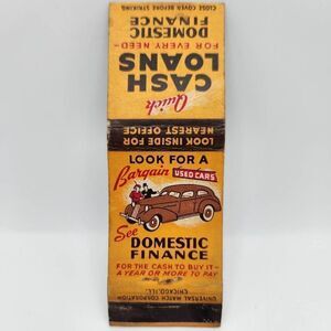 Vintage Matchbook Domestic Finance Corp 190 N State St State Lake Building 30s 4